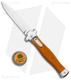 AGA Campolin Zero Italian Leverlock Automatic Knife Orange Al (3.75" Tumbled) -Automatic Knives Shop AGA Campolin Zero Italian LL Orange Aluminum Tumbled AGA01ALO LB BHQ 97990 jr bottlecap