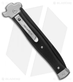 AGA Campolin Zero+ Italian Leverlock Automatic Knife G-10 (4.5" Bayo Black M390) -Automatic Knives Shop AGA Campolin Zero Italian Leverlock Automatic Knife G 10 4.5 Bayo Black M390 BHQ 134982 LS Side