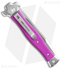 AGA Campolin Zero Italian Leverlock Automatic Knife Violet G-10 (3.75" Tumbled) -Automatic Knives Shop AGA Campolin Zero Italian Leverlock Automatic Knife Violet G 10 3.75in Tumbled AGA01ALVI LB BHQ 113941 LS Side