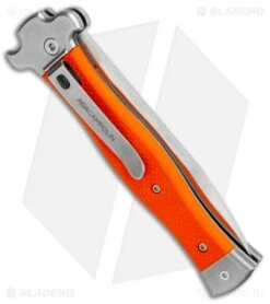 AGA Campolin Zero Leverlock Automatic Knife Orange G-10 (3.75" Satin) -Automatic Knives Shop AGA Campolin Zero Orange G 10 LL Bayo Satin GX 19715 jr side