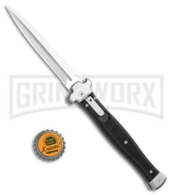 AGA Campolin Zero Italian Leverlock Automatic Knife Black G-10 - Dagger Plain -Automatic Knives Shop AGA Campolin Zero Plus Italian LL Auto Black G 10 Dagger BHQ 110616 jr bottlecap large