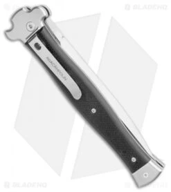 AGA Campolin Zero+ Italian Leverlock Automatic Knife Black G-10 (4.5"STN Dagger) -Automatic Knives Shop AGA Campolin Zero Plus Italian LL Auto Black G 10 Dagger BHQ 110616 jr side