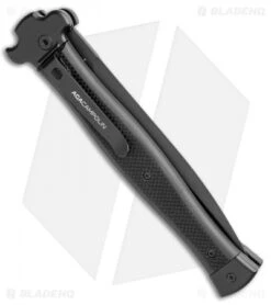 AGA Campolin Zero+ Italian Leverlock Automatic Knife Black G-10 (4.5"Blk Dagger) -Automatic Knives Shop AGA Campolin Zero Plus Italian LL Black G 10 Black Dagger BHQ 110302 jr side