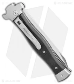 AGA Campolin Zero Reverse Tanto Leverlock Auto Textured Black G10 (3.75" Satin) -Automatic Knives Shop AGA Campolin Zero Reverse Tanto Leverlock Automatic Black G 10 3.75 Satin AGA01N ST BHQ 116874 LS Side