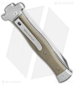 AGA Campolin Zero Reverse Tanto Leverlock Automatic Green G-10 (4" Satin) -Automatic Knives Shop AGA Campolin Zero Reverse Tanto Leverlock Automatic Green G 10 3.75 Satin AGA01V ST BHQ 116873 LS Side