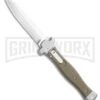 AGA Campolin Zero Green G-10 Leverlock Automatic Knife - Reverse Tanto Satin