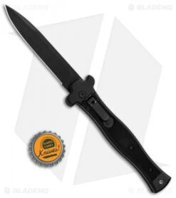 AGA Campolin Zero Bayonet Leverlock Automatic Knife SWAT G-10 (3.75" Black) -Automatic Knives Shop AGA Campolin Zero SWAT G 10 LL Auto Bayo Black GX 30506 jr bottlecap