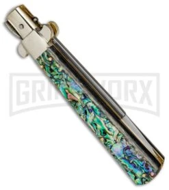 AGA Campolin 11" Frosolone Abalone Stiletto Automatic Knife - Bayonet -Automatic Knives Shop AGA Frosolone Abalonel 11in Bayo BP 29299 jr side 2 large