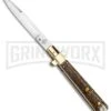 AGA Campolin 11" Frosolone Stag/Brass Stiletto Automatic Knife - Bayonet