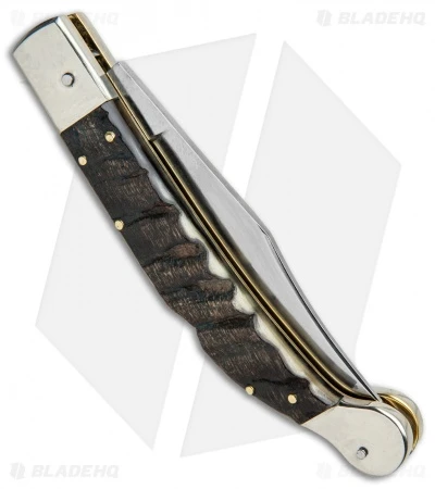AGA Campolin 9" Sahara Italian Stiletto Automatic Knife Ram Horn (3.8" Mirror) 3 AGA Campolin 9" Sahara Italian Stiletto Automatic Knife Ram Horn (3.8" Mirror) - Image 3