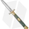 AGA Campolin 13" Bat Swinguard Automatic Brass/Abalone (5.75" Satin Dagger)