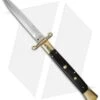 AGA Campolin 13" Swinguard Automatic Knife Brass/Ebony Wood (5.75" Satin Dagger)