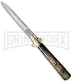 AGA Campolin 13" Italian Frosolone Brazilian Horn Automatic Knife - Bayonet