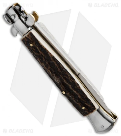 AGA Campolin 10" Brazilian Horn Picklock Stiletto Automatic Knife -Bayonet 2 AGA Campolin 10" Brazilian Horn Picklock Stiletto Automatic Knife -Bayonet - Image 2