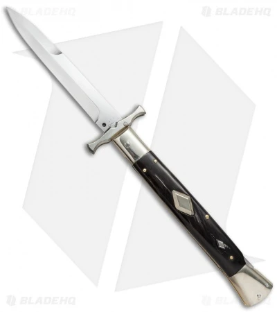 AGA Campolin 13" Bat Swinguard Automatic Buffalo Horn (5.75" Satin Bayonet) 1 AGA Campolin 13" Bat Swinguard Automatic Buffalo Horn (5.75" Satin Bayonet)