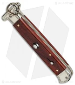 AGA Campolin 9" Francese Ring Pull Automatic Knife Cocobolo (3.7" Satin Flat) -Automatic Knives Shop aga campolin francese engraved coco bottom cm