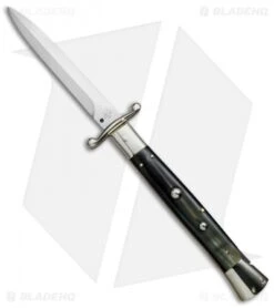 AGA Campolin 13" Swinguard Automatic Knife Dark Horn (5.75" Satin Dagger)