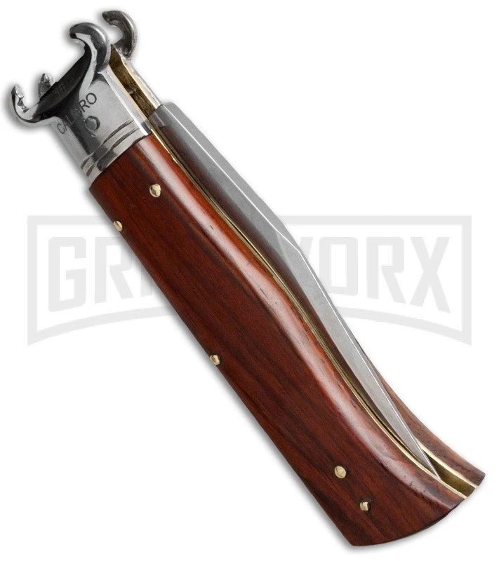 AGA Campolin Cocobolo Shot Shell Puller Calibro Humpback Auto Knife - Polish 2 AGA Campolin Cocobolo Shot Shell Puller Calibro Humpback Auto Knife - Polish - Image 2