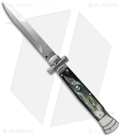 AGA Campolin 9" Maltese Cross Stiletto Automatic Brazilian Horn (4" Bayonet) 1 AGA Campolin 9" Maltese Cross Stiletto Automatic Brazilian Horn (4" Bayonet)